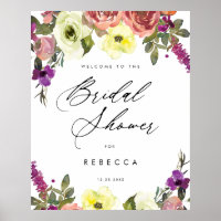 poster del signo de bienvenida de novia amarillo m