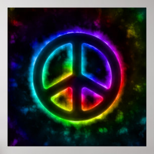 Póster Poster del signo de la paz del resplandor del arco