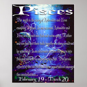 Póster poster del símbolo de Piscis