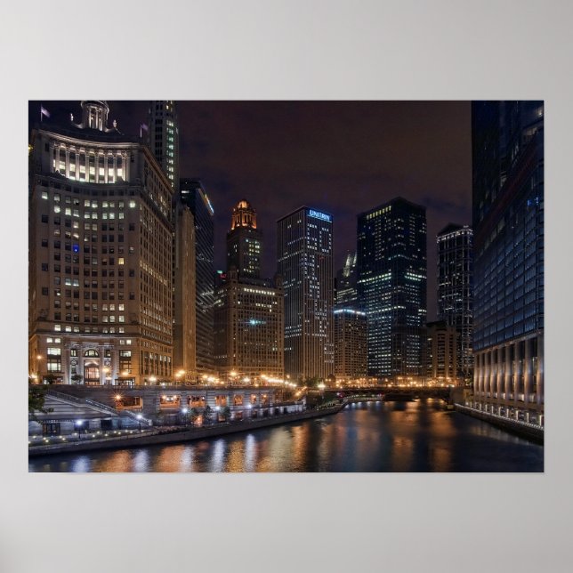 Póster Poster del Skyline de Chicago (Frente)