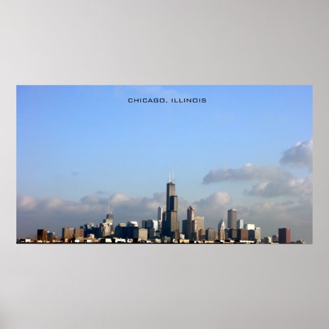 Póster Poster del Skyline de Chicago (Frente)