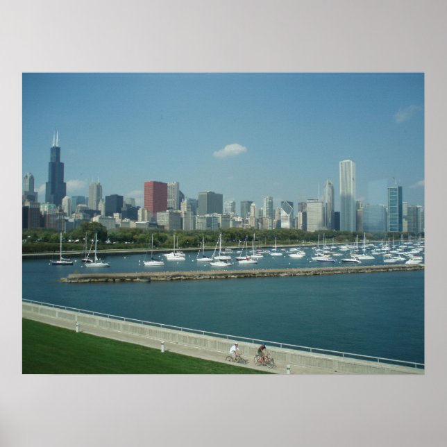 Póster Poster del Skyline de Chicago (Frente)