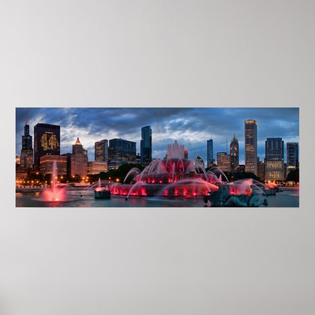 Póster Poster del Skyline de Chicago (Frente)