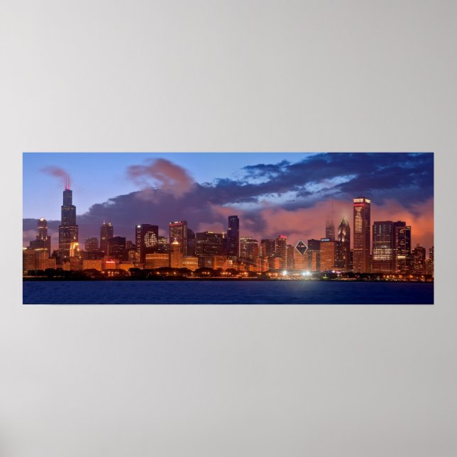 Póster Poster del Skyline de Chicago (Frente)