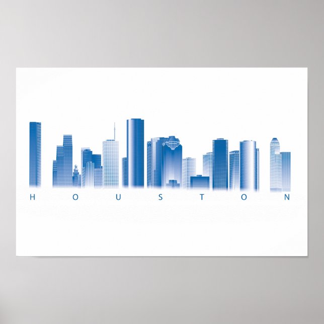Póster Poster del Skyline de Houston (Frente)