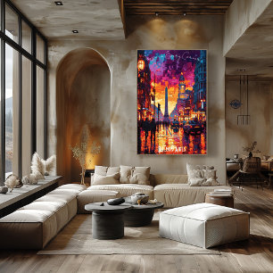 Póster Poster del Skyline de la ciudad de Buenos Aires - 