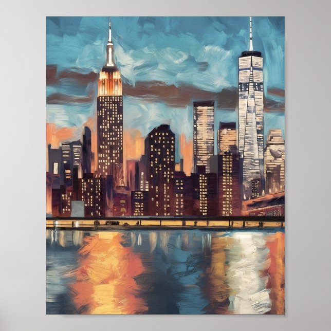 Póster Poster del Skyline de Nueva York (Frente)