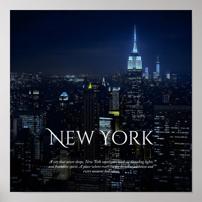 Póster Poster del Skyline de Nueva York - Moderno Wall Ar (Frente)