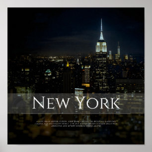 Póster Poster del Skyline de Nueva York - Moderno Wall Ar
