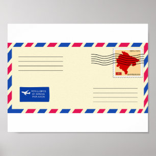 Póster Poster del sobre del correo aéreo