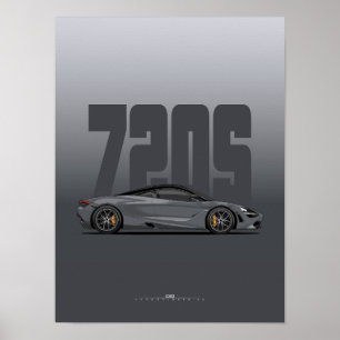 Póster poster del Supercar de los 720 - Gris tormentoso