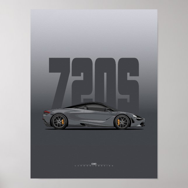 Póster poster del Supercar de los 720 - Gris tormentoso (Frente)