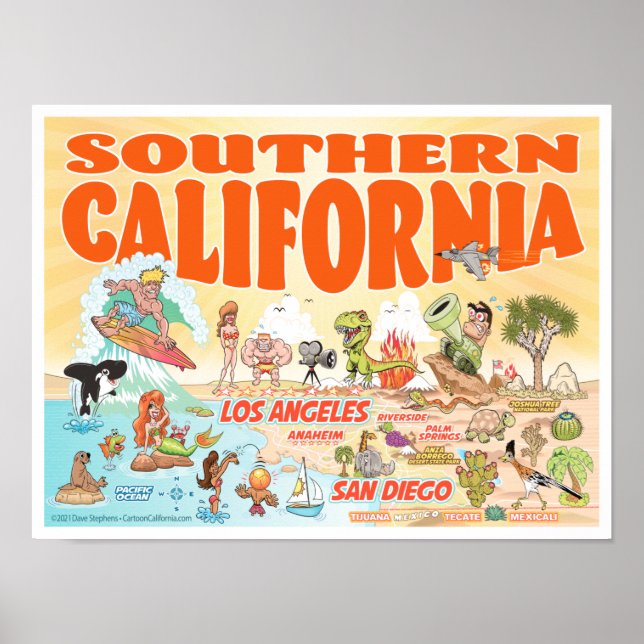 Póster Poster del sur de California (Frente)
