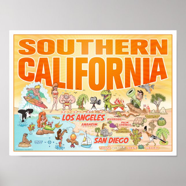 Póster Poster del sur de California (Frente)