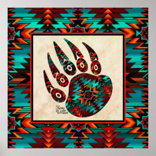 Póster Poster del Suroeste Tribal Bear Paw
