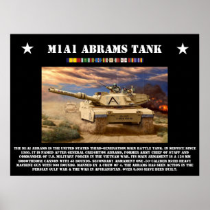 Póster Poster del tanque Abrams M1A1