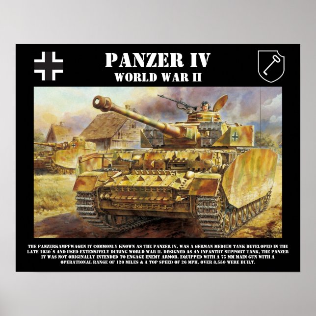 Póster Poster del tanque Panzer IV (Frente)