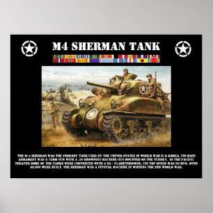 Póster Poster del tanque Sherman M-4