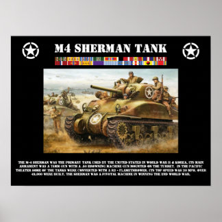 Póster Poster del tanque Sherman M-4