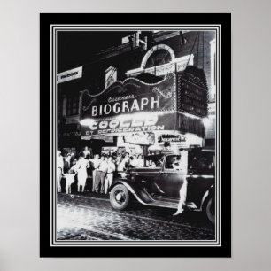 Póster Poster del teatro ca.1934 B&W de Chicago Biograph