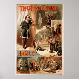 Póster Poster del teatro de William Shakespeare "Hamlet"