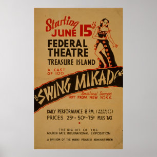 Póster Poster del Teatro Swing Mikado Vintage WPA