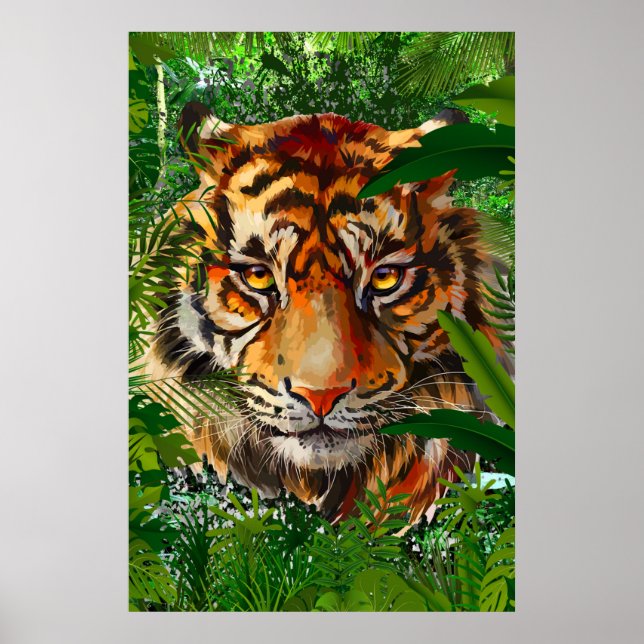 Póster Poster del tigre de la jungla | Poster de tigres c (Frente)