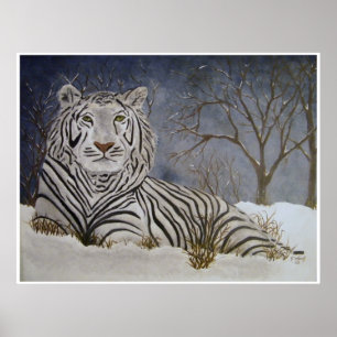 Póster Poster del tigre de nieve