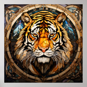 Póster Poster del tigre de vidrio contenido