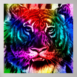 Póster Poster del tigre del arco iris