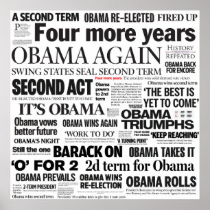 Póster Poster del título de la reelección de Obama