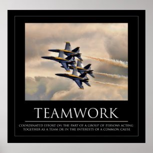 Póster Poster del trabajo en equipo de los ángeles azules