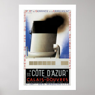 Póster Poster del transbordador del canal de Cote d'Azur