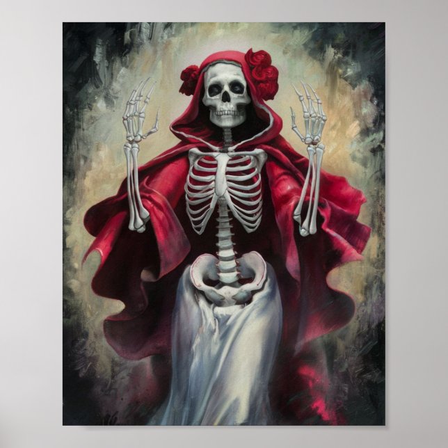 Póster Poster del trapo rojo Santa Muerte (Frente)
