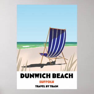 Póster Poster del tren de época Dunwch Beach Suffolk