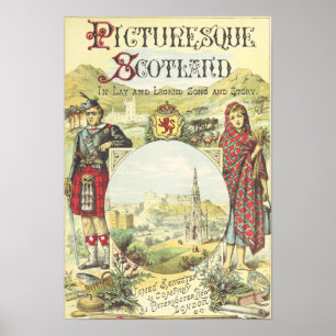 Póster Poster del turismo de Escocia del vintage