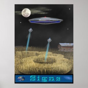 Póster poster del UFO del cropcircle