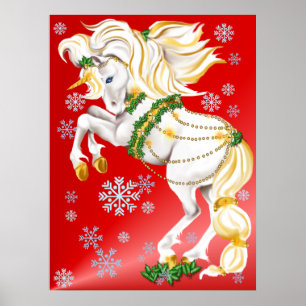 Póster Poster del unicornio del navidad