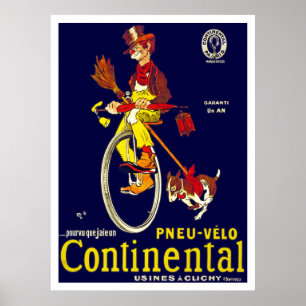 Póster Poster del Unicycle del vintage: Neumáticos