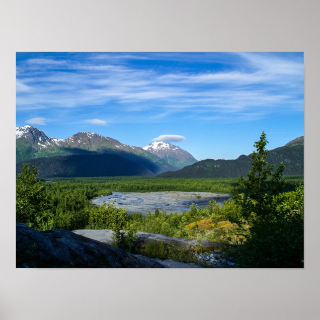 Póster Poster del valle del glaciar de la salida de Alask (Frente)