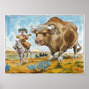 Póster Poster del vaquero del canto