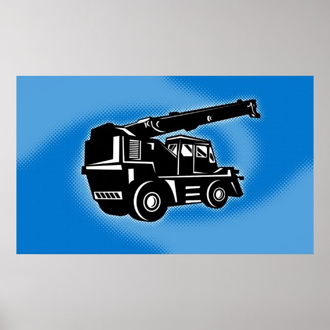 Póster poster del vehículo de construcción de grúas de te (Frente)