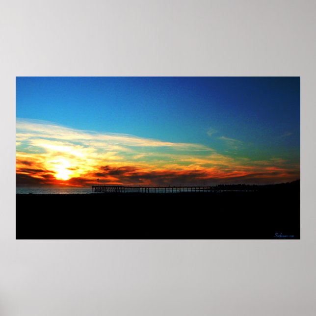 Póster Poster del Ventura Pier Sunset 8 de enero de 2012 (Frente)