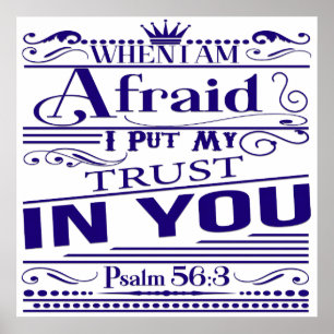 Póster Poster del verso de la biblia del 56:3 del salmo