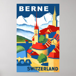 Póster Poster del viaje de Berna, Suiza