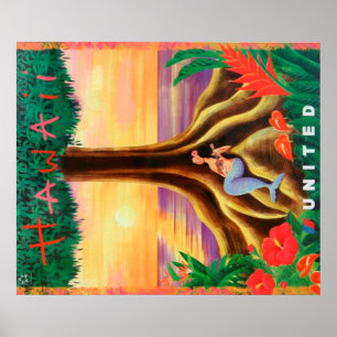 Póster Poster del viaje de Hawaii