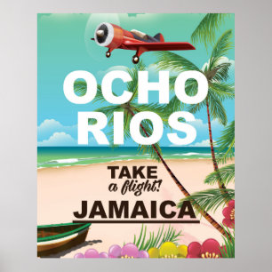 Póster poster del viaje de Jamaica de los rios del ocho