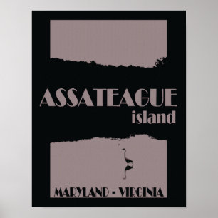 Póster Poster del viaje de la isla de Assateague
