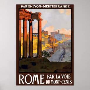 Póster Poster del viaje de las ruinas de Roma Italia del