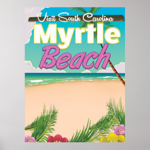 Póster Poster del viaje de Myrtle Beach Carolina del Sur